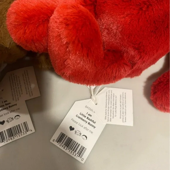 NWT Retired Jellycat Bashful Bunny Holiday Trio - cranberry, nutmeg, and ivy - Picture 4 of 11